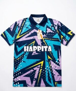 Happita Retro Sport Polo – Neon Storm